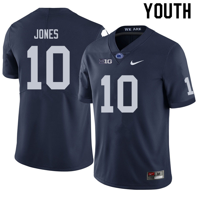 Youth #10 TJ Jones Penn State Nittany Lions College Football Jerseys Sale-Navy